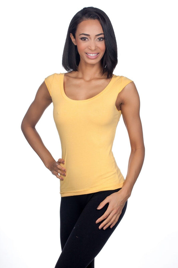 Hering Brazilian Sexy Cotton Stretch Cap Sleeve Scoopneck T-shirt Top