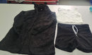3pcs Women's Long Sleeve Crop Tank Top And Drawstring Shorts Pajama Set