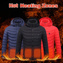 Men Heated Puffer Electric Jacket Coat Insulated Hood Windbreaker 9Heat Zones