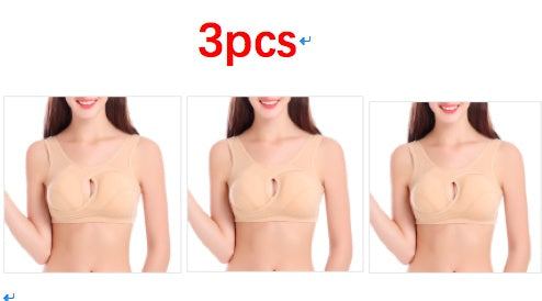 Plus Size Women Bra Ladies Cotton Quake-Proof Underwear Sleep Tops No Buckles No Wire Lingerie With Removable Padded