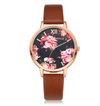 High Quality Quartz Fashion Leather Strap Rose Gold Women Wrist Watch Casual Love Heart