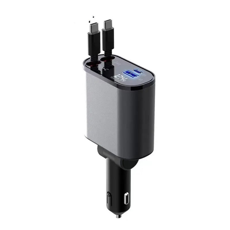 Metal Car Charger 100W Super Fast Charging Cigarette Lighter USB And TYPE-C Adapter
