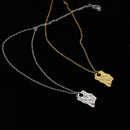 Original design, light luxury stainless steel 18K gold-plated necklace, niche high-end geometric shape
