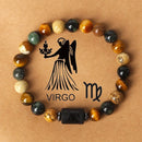 Fashionable natural stone beaded bracelets of the 12 zodiac signs, tiger's eye stone crystal bracelets and banges