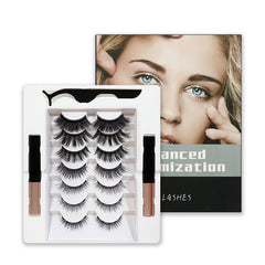 7 Pairs of Mixed Liquid Magnetic Eyeliner False Eyelash Set glue-free magnetic lashes