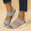 Casual sandals for women in summer, thick-soled wedge heels, fish-mouth loose and tight one-strap