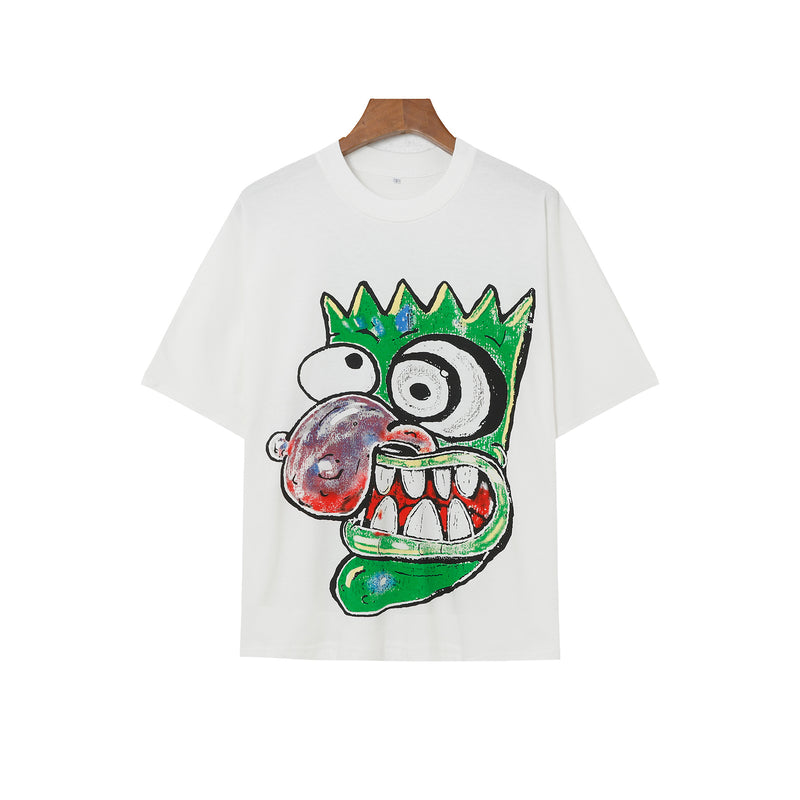 Summer new fashion brand cartoon print boys and girls street short-sleeved T-shirt
