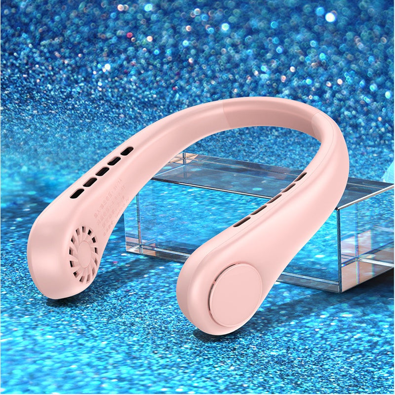 New Rechargeable Mini Neck Fan Portable Bladeless Hanging Neck Air Cooler Mini Summer Sports Fans
