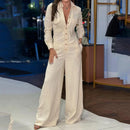 Women's romper Fall new fashion lapel casual solid color romper