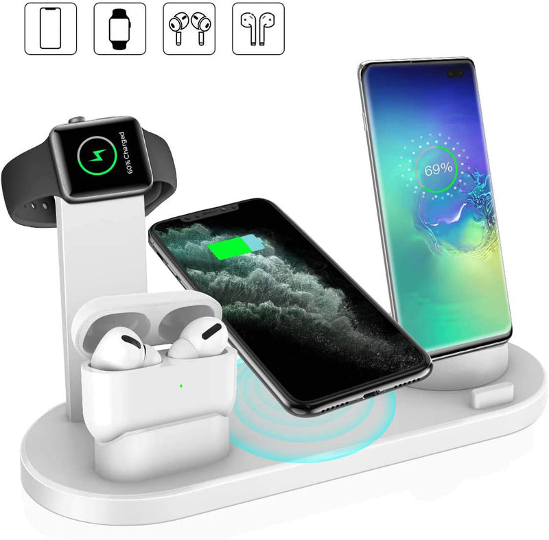 Wireless Charger 4 In 1 Charging Station For Apple Watch Series 8 7 I-Phone 15 14 13 12 Pro Airpods Pro 3 2 Charging Dock