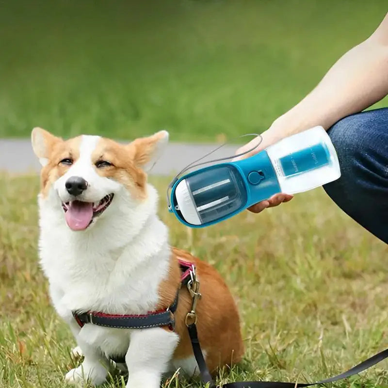 Dog Drinking Food Water Cup Garbage Bag Three-in-one Portable Small Multi-functional Holder