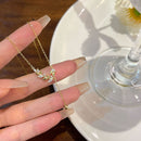 Pure silver wheat ear necklace for women, light luxury, niche and high-end, fresh delicate, leaf ear, peace necklace