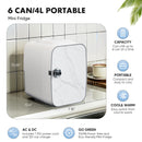 Mini Refrigerator 4L-6 Cans, Portable Compact Refrigerator Skincare, Food And Beverage
