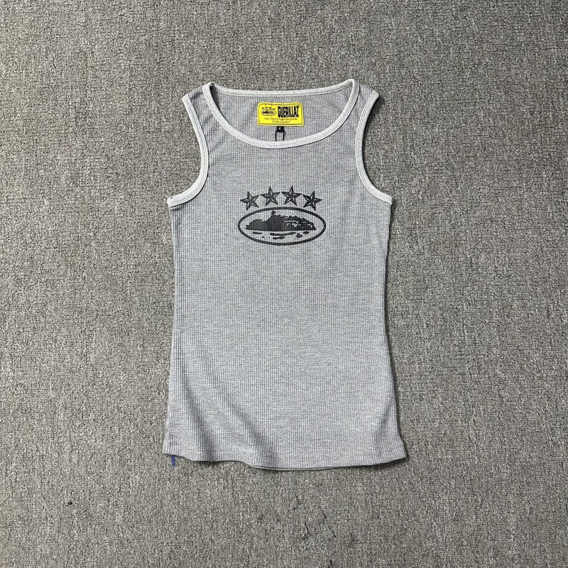 Basic printed vest street beauty sports casual men's and women's tops