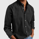 Men's shirt with long sleeves and lapels
