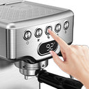 Geek Chef Espresso Machine, 20 Bar Espresso Machine With Milk Frothier For Latte,1.8L Water Tank, Stainless Steel