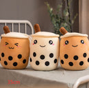 Cute Fruit Drink Plush Stuffed Soft Strawberry Milk Tea Plush Boba Tea Cup Toy Bubble Tea Pillow Cushion