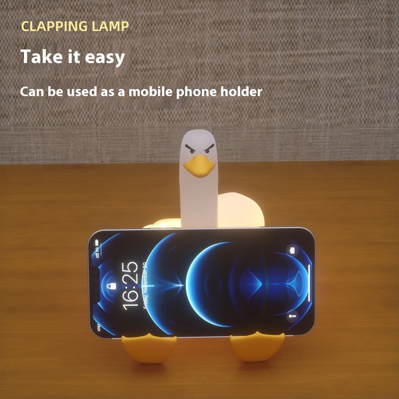 Cross-border Creative Gift Middle Finger Duck Small Night Lamp Rechargeable Dimming Vinyl Little Duck Night Light