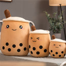 Cute Fruit Drink Plush Stuffed Soft Strawberry Milk Tea Plush Boba Tea Cup Toy Bubble Tea Pillow Cushion