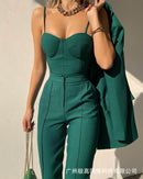 Women's sexy halter slim pantsuit