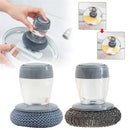 Kitchen Soap Dispensing Palm Brush Cleaner Push-type Brush Detergent Tools