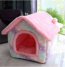Foldable Dog Cat Pet Bed House Villa Sleep Kennel Removable Nest Warm Encloser