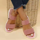 Casual sandals for women in summer, thick-soled wedge heels, fish-mouth loose and tight one-strap