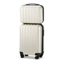 Vertical Pattern Two-piece Set 20 Inch Expandable With 14 Inch Suitcase