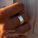 eManco irregular concave and convex ring for men features a niche design with a simple hollowed-out with opening