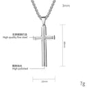 Gender-neutral style beveled cross pendant