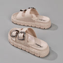 Summer thick-soled ss, women's outerwear, new -style fashionable buttoned flat sandals