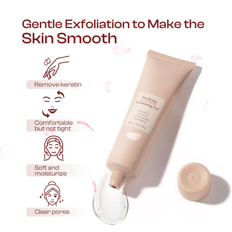 Gel cream exfoliates dead skin, cleanses facial keratin, and cleanses pores.