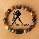 Fashionable natural stone beaded bracelets of the 12 zodiac signs, tiger's eye stone crystal bracelets and banges