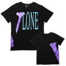 Vlone Fog Fashion brand Big V letter Logo Cherry blossom short sleeve Sketch Embroidery Graffiti print T-shirt