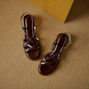 Hand-grabbed cowhide molded sole genuine leather Roman sandals