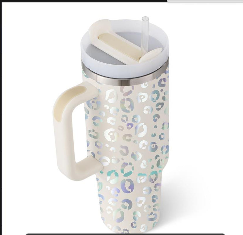 40 Oz Tumbler With Handle Straw Insulated, Stainless Steel Spill Proof Vacuum Coffee Cup Tumbler