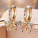 Fashion afloire color diamond hollow butterfly ear le delicate all ing all ing earrings female