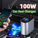 Metal Car Charger 100W Super Fast Charging Cigarette Lighter USB And TYPE-C Adapter
