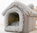 Foldable Dog Cat Pet Bed House Villa Sleep Kennel Removable Nest Warm Encloser