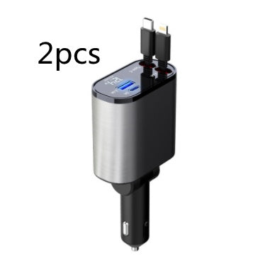 Metal Car Charger 100W Super Fast Charging Cigarette Lighter USB And TYPE-C Adapter