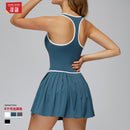 Women's Two anti-glare dresses, outdoor running, fitness and tennis dresses