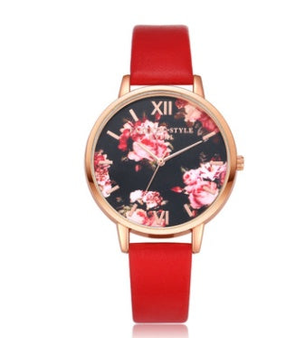 High Quality Quartz Fashion Leather Strap Rose Gold Women Wrist Watch Casual Love Heart