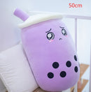 Cute Fruit Drink Plush Stuffed Soft Strawberry Milk Tea Plush Boba Tea Cup Toy Bubble Tea Pillow Cushion