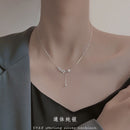 Pure silver wheat ear necklace for women, light luxury, niche and high-end, fresh delicate, leaf ear, peace necklace