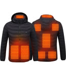 Men Heated Puffer Electric Jacket Coat Insulated Hood Windbreaker 9Heat Zones