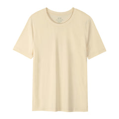 Light luxury 50 cool Xinjiang long cashmere pure cotton pima three needles ice silk all white T horse cotton men's short sleeve T-shirt