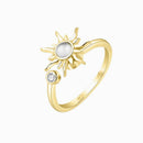 Creative 3-piece set of rotating rings for men, women, adjustable zircon flower stress-relieving rings