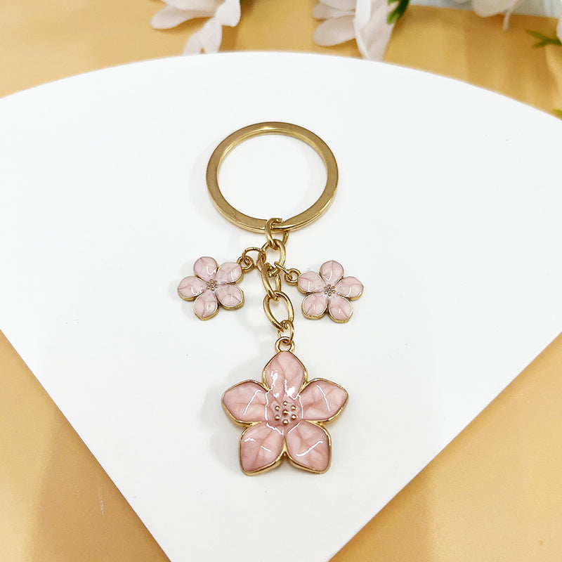 Five-petal Cherry Blossom Key chain, sweet and fresh keychain, bag pendant MOQ2
