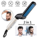 Men's Electric Hair Straightener Brush, Quick Beard Straightener Styler Comb Curler