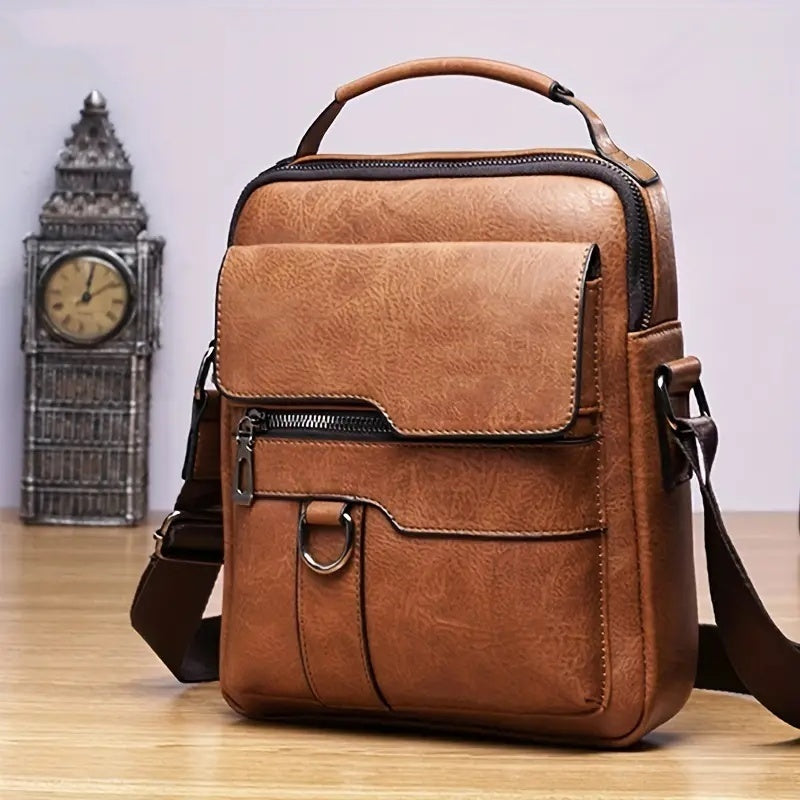 Retro Style Fashionable Brown Single Shoulder Backpack, Multiple Compartments, Adjustable Shoulder Strap
